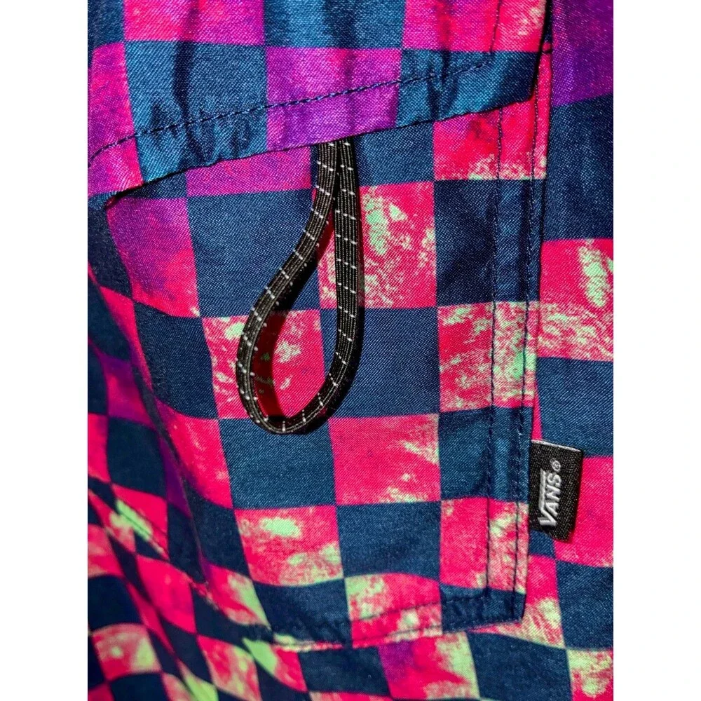Vans Tie Dye Checkerboard Shorts - Pink/Purple/Multi - M